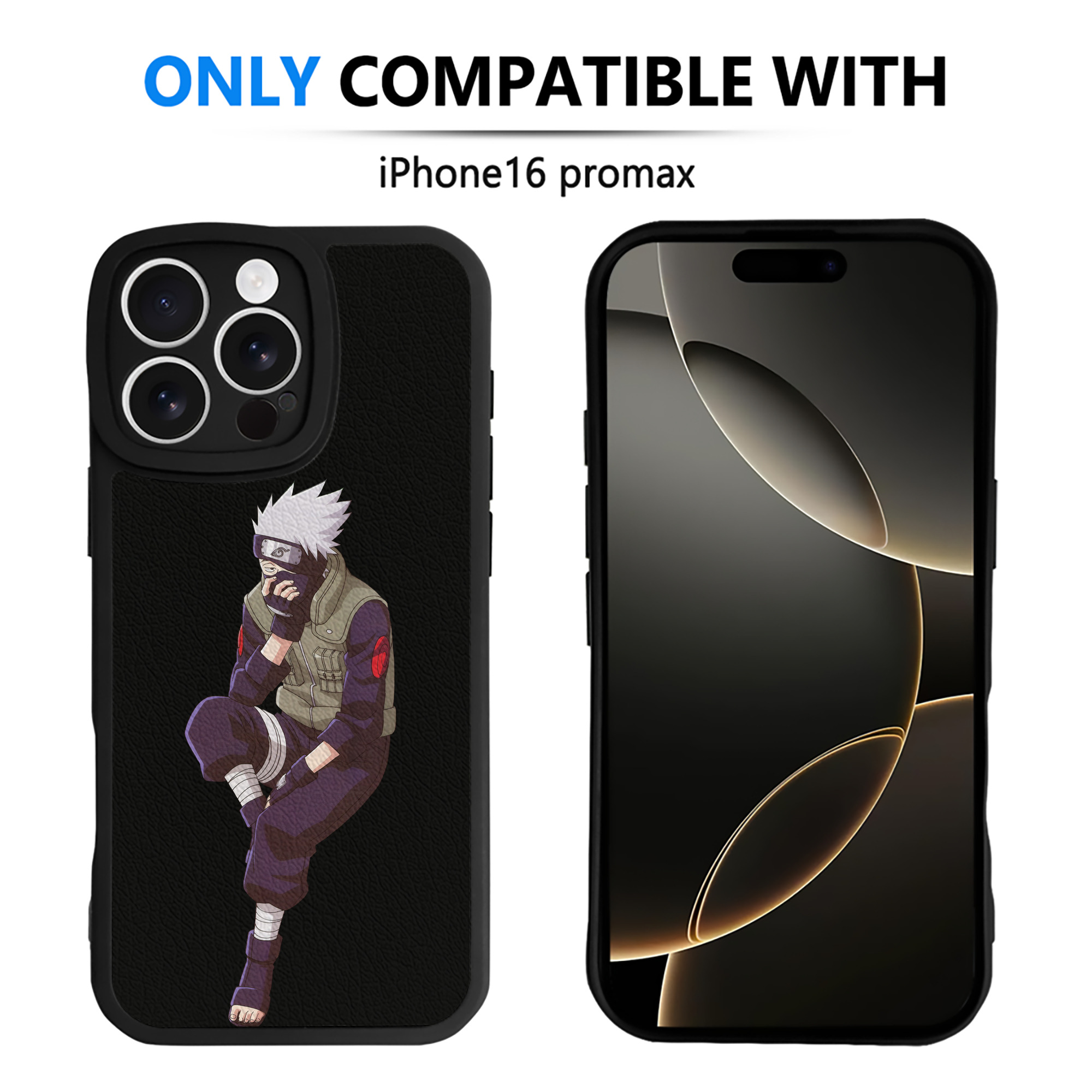 （画像用） NARUTO -ナルト- はたけ カカシ Hatake Kakashi 【iPhone 16シリーズ対応】シリコンスマホケース（レザー調） 材質：シリコン